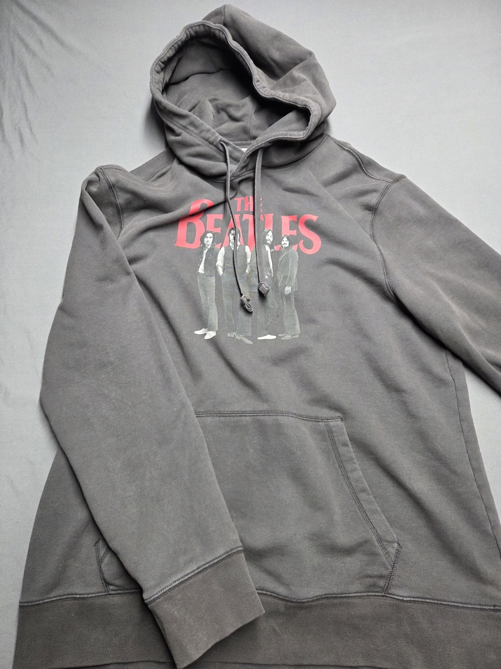 Official Tailgate The Beatles Abbey Road Graphic Hoodie Sweatshirt Grey Men [L]